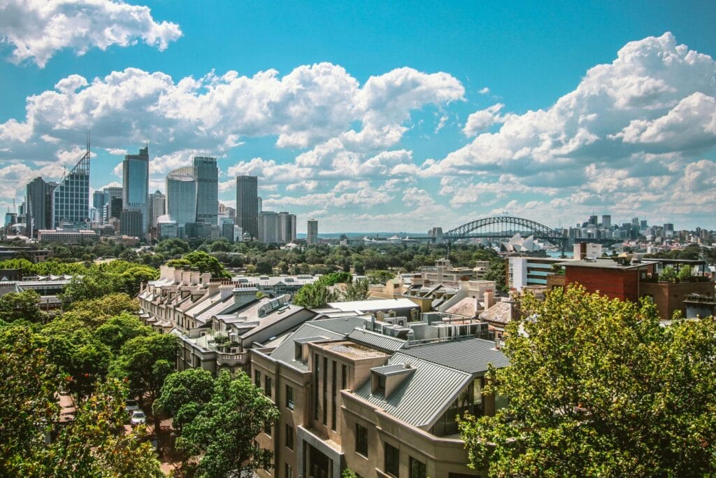 aerial view of city