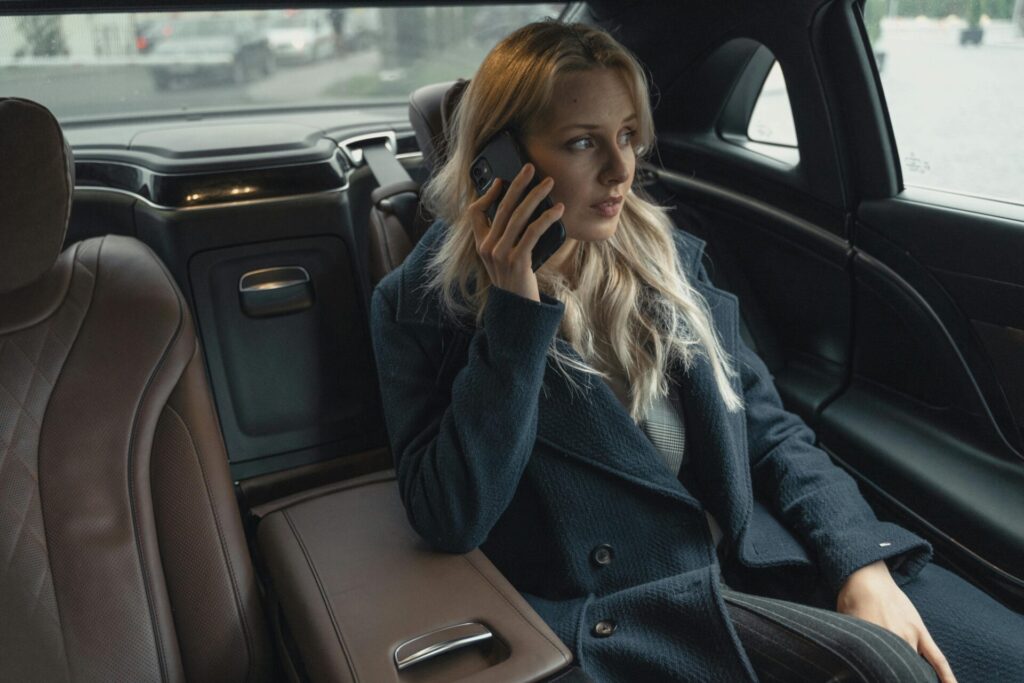 woman in vehicle