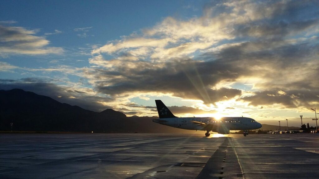 airport at golden hour